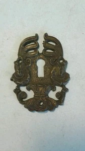 Antik / Vintage Skelett Schlüsselloch Abdeckung Messingguss Rosette alte Beschläge - Bild 1 von 4