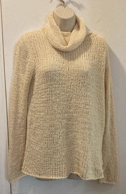 Suéter vintage Eileen Fisher médio lã merino gola alta 25-504-1 - Imagem 1 de 4