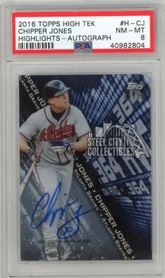 Chipper Jones 2016 Topps High Tek Highlights Autograph Card #H-CJ 1/25 PSA 8 - Image 1 of 2