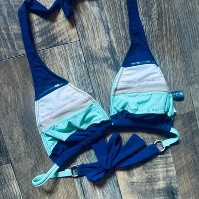 Top de bikini Sperry azul marino y aguamarina Foto 1 de 4