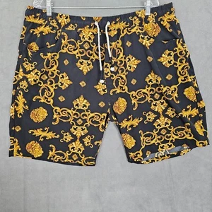 Bañador Barroco Dorado Por Taladro Ropa Para Hombres 4XL Negro Dorado Piscina Pantalones Cortos León - Imagen 1 de 19