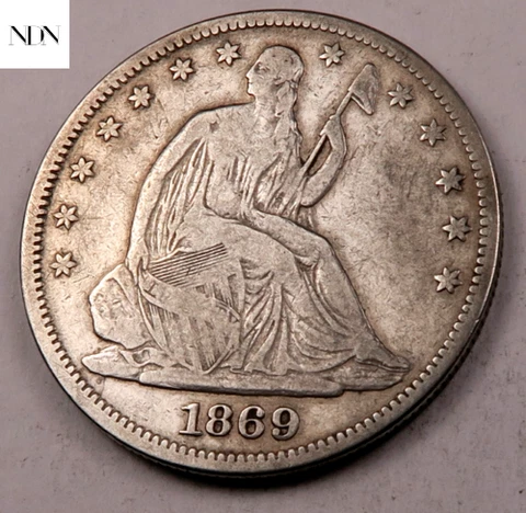 1869 Seated Liberty Half Dollar - Very Fine/Extra Fine (VF/XF) - #H3113 Cover