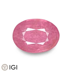 IGI & AIGS Certified CEYLON Padparadscha Sapphire 3.96 Ct. Natural Unheated OVAL - Picture 1 of 8