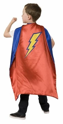 Kids Youth Child Reversible Superhero Blue Red Halloween Cosplay Costume Cape - Image 1 of 4