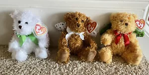 TY Beanie Babys FREUDE FRÖHLICH und FRÖHLICH der ENGEL Weihnachtsbären Neu mit Etikett, Protektoren - Bild 1 von 10