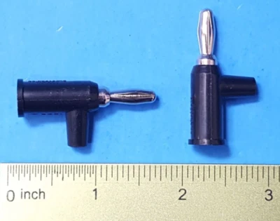 (2 piezas) Pomona, 1825-0, conector apilable estándar banana sin soldadura negro Foto 1 de 2