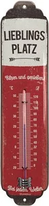 Retro Blechschild Thermometer LIEBLINGSPLATZ Schild Deko Garten Metall 7x28 cm - Bild 1 von 6