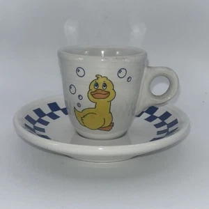 RARE Fiesta Fiestaware Just Ducky Rubber Ducky AD Demitasse Cup & Saucer NEW! - Picture 1 of 9