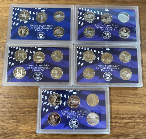 50 State Quarter Proof Set (DCAM Proof Sets 5 total (99',01',06',06',07') Cover
