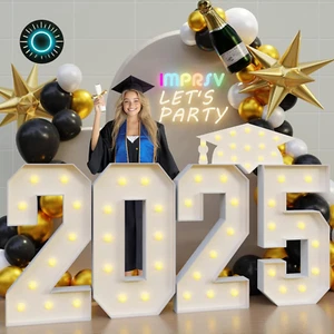 Graduation Decorations Class of 2025 4FT 2025 Marquee Numbers for graduation... - Picture 1 of 12