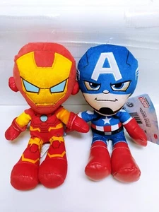 Marvel's Avengers Ironman & Captain America Collectible Plush 9" NEW W/Tags MINT - Picture 1 of 2