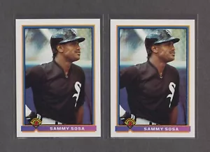 ZWEI (2) 1991 Bowman - #350 Sammy Sosa Chicago White Sox Cubs Karten Lot - Bild 1 von 2