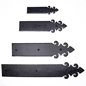 Paquete de 2 bisagras de correa ficticia decorativa de 6" 9" 12" 16", bisagra falsa rústica, imitación de hierro - Imagen 1 de 14