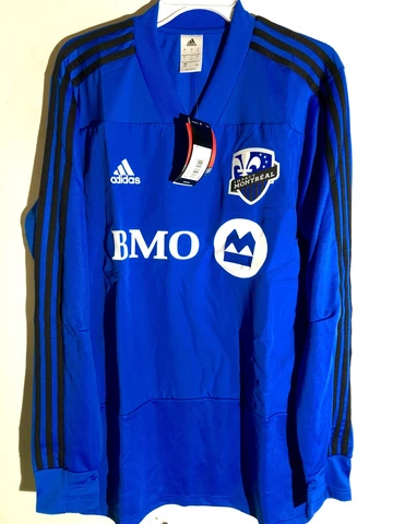 Adidas MLS Montreal Impact Long Sleeve Team Training Jersey Blue sz S Cover