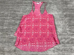 All For Color Top Womens Medium Pink Tank Geometric Casual Racerback - Picture 1 of 11
