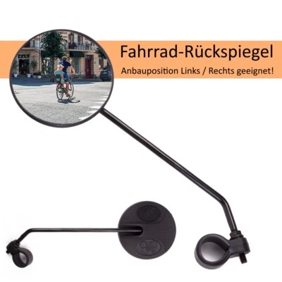 Fahrradspiegel Rückspiegel Lenkerspiegel Fahrrad Spiegel E-Bike Ø 9cm Lenkerende - Bild 1 von 3