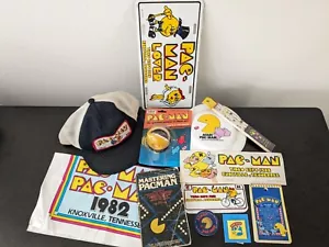 PAC-MAN VINTAGE 1980s MERCH+PROMO BIG LOT: Hat, Flyer Disc, World's Fair +MORE - Picture 1 of 15