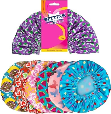 LR SUPPLIES Shower Cap Reusable Waterproof Bath Hat Adjustable Unisex Elasticated Dry Hair