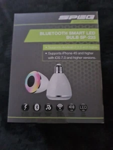 SPEQ Bluetooth LED Glühbirne mit Lautsprecher Wake-Up RGB Farbwechsel E27 E14 6W - Bild 1 von 4