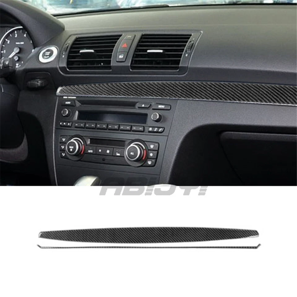 2Pcs Carbon Fiber Interior Main Dash Cover Trim For BMW 1 Series E82 E88 2008-13 - image 1 of 4