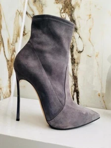Casadei Grey Suede Women Boots Made In Italy Very Sexy Heels Size 41 - Picture 1 of 11
