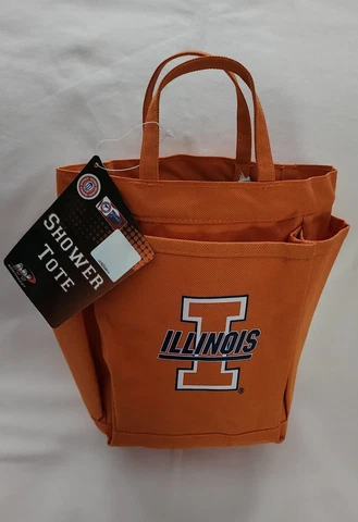 Illinois Collegiate Shower Tote. NWTS. by Northwest.  Water Resistant Canvas Bag Cover