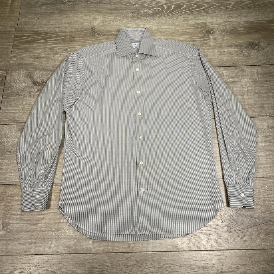 Camisa Truzzi Milano Para Hombres 16 41 Vestido Hecho en Italia Clásico Rayas Foto 1 de 4