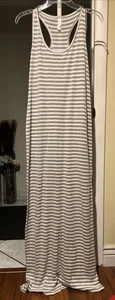 NWT Nordstrom Lovcappella Stripes Racer Back Tank Long Dress Size M 100% Cotton - Picture 1 of 6