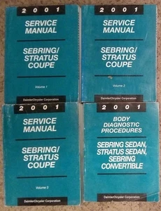 2001 Chrysler Sebring / Stratus Coupe Service Manuals Volumes 1 - 3 OEM Original - Bild 1 von 2
