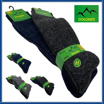 2 Calze uomo lunghe TERMICHE calde di lana calzettoni invernali calzini pesanti - Immagine 1 di 4