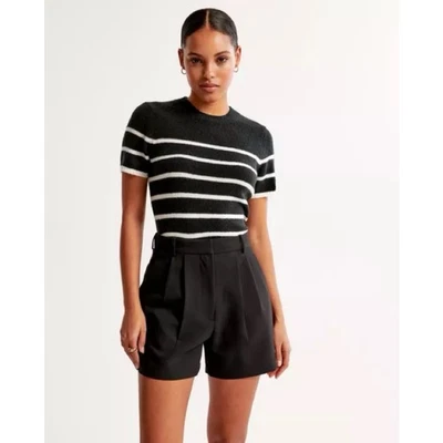 Pantalones cortos a medida Abercrombie & Fitch negros para mujer Sloane ~ medianos Foto 1 de 4