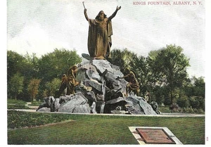 Kings Fountain, Albany, NY 1907 unused German postcard by A. C. Basselman - Picture 1 of 2