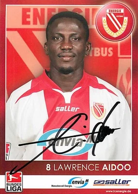 Lawrence Aidoo Original Autogrammkarte Energie Cottbus - ca.10cm x 15cm - Bild 1 von 2