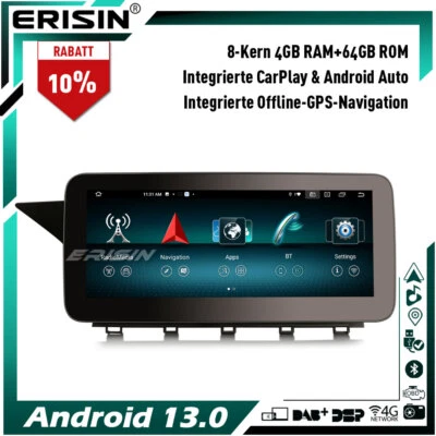 10.25" CarPlay Android 13.0 Autoradio GPS Navi  Mercedes GLK Klasse X204 NTG 4.0 - Bild 1 von 4