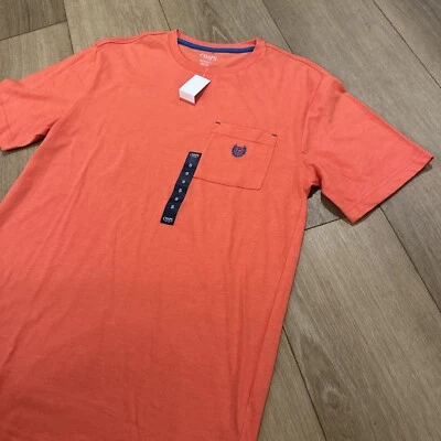 Camiseta Chap’s Hombre’s Coastland Bolsillo Lavado Logo Coral Talla Pequeña NUEVA Foto 1 de 4