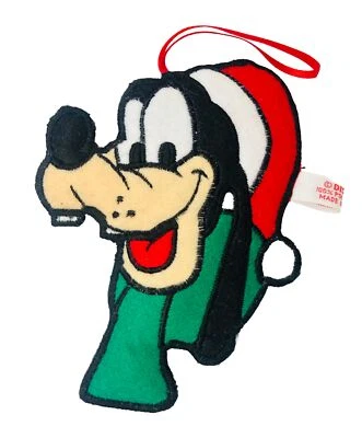 Adorno de tela de poliéster suave vintage Disney Santa Goofy difícil de encontrar decoración de árbol (1) Foto 1 de 3
