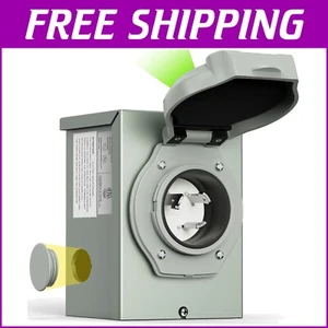 Compact & Durable 30 Amp Generator Inlet Box with Anti-Rust Finish and Indicator - Picture 1 of 9
