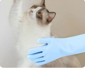 Pet Grooming Gloves, Multipurpose Silicone Cleaning Gloves for Pet Dogs Cats - Picture 1 of 7