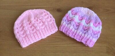 Due PREM Baby HAND Knitted Cappelli • 2.90€