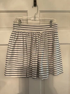 Aqua Womens Skirt Size S Black White Striped A-Line Cotton Above Knee - Picture 1 of 3