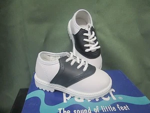 NIB SADDLE SHOES Boys or Girls Infant/Toddler WHITE/BLACK Size 1-10 - Picture 1 of 3