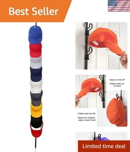 Sleek Space-Saving Hat Rack – Holds 18 Hats, Easy Over-Door Installation - Picture 1 of 11