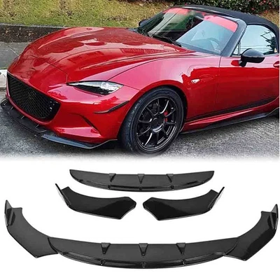 For Mazda Miata MX-5 2006-2022 Front Bumper Lip Spoiler Splitter Kit Gloss Black — 第 1/4 张图片