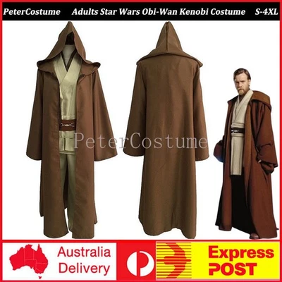 Adults Star Wars Obi-Wan Kenobi Jedi Knight Master Cosplay Costume Cloak Outfits Foto 1 de 4