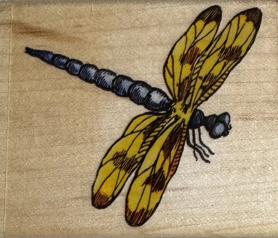 Sello de goma vintage Hampton Art libélula G779 insecto insecto verano lago estanque sol Foto 1 de 4