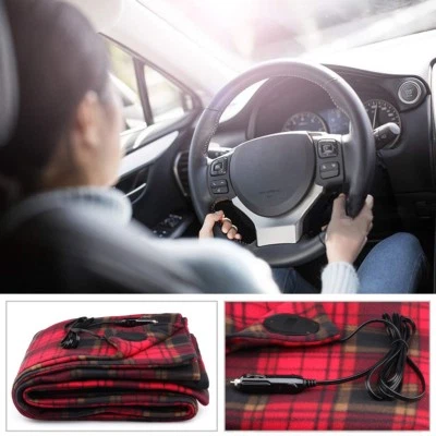 12-volt Heated Travel Blanket (Red Plaid, 150 x 110 cm) with UL Listed Safety - image 1 of 4