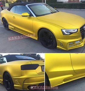 Envoltura para todo el coche - Pegatina de vinilo satinado dorado cromado mate elástico 50 pies x 5 pies AB - Imagen 1 de 5