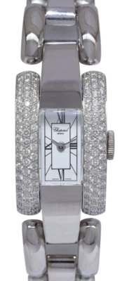 Reloj de cuarzo Chopard La Strada de oro blanco de 18 quilates y bisel de diamantes para dama 41/6547 Foto 1 de 4