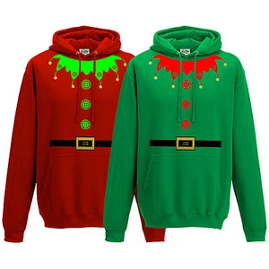 Christmas Elf Suit Hoodie - Cute Santa's Little Helper Funny Xmas Gift Hoody Top - Picture 1 of 3