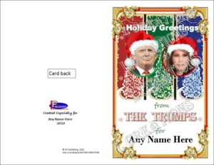 TRUMP Melania and Donald Personalized Christmas Card custom with name(s) - Picture 1 of 2
